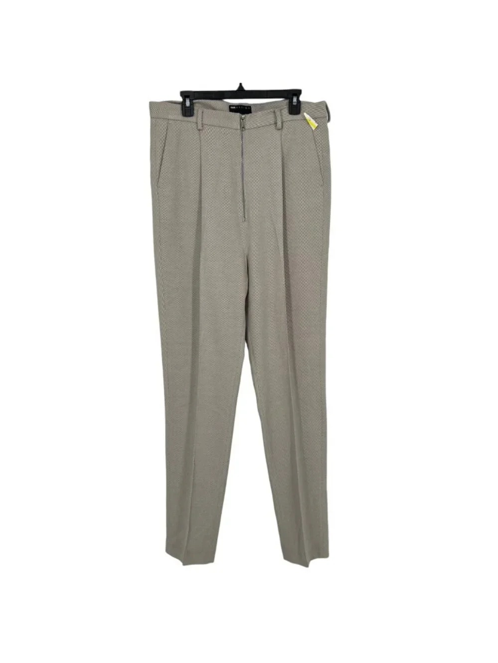 Asos Design Mens Striped Pleated Trousers Beige Grey Cream Size 36
